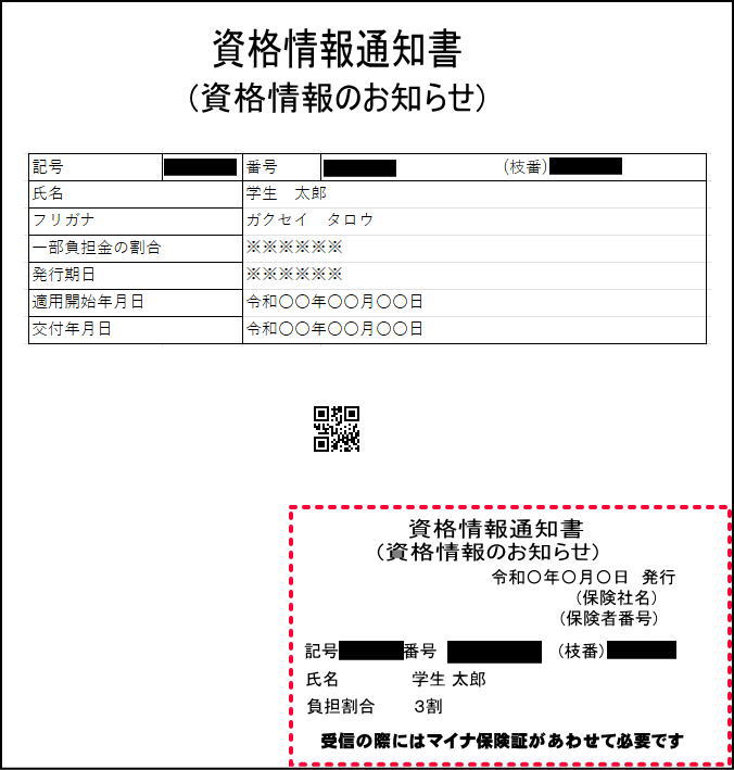 資格情報通知書
